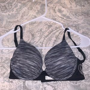 Black & White Heathered Victoria’s Secret Pink Bra